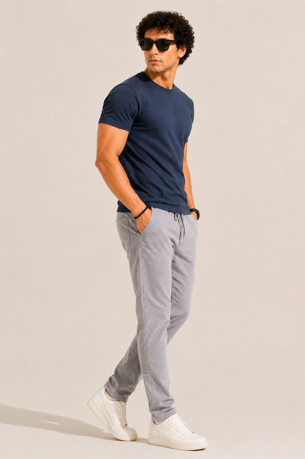 AROO Plain Half Neck T-Shirt for Men | Regular Fit Cotton Tee