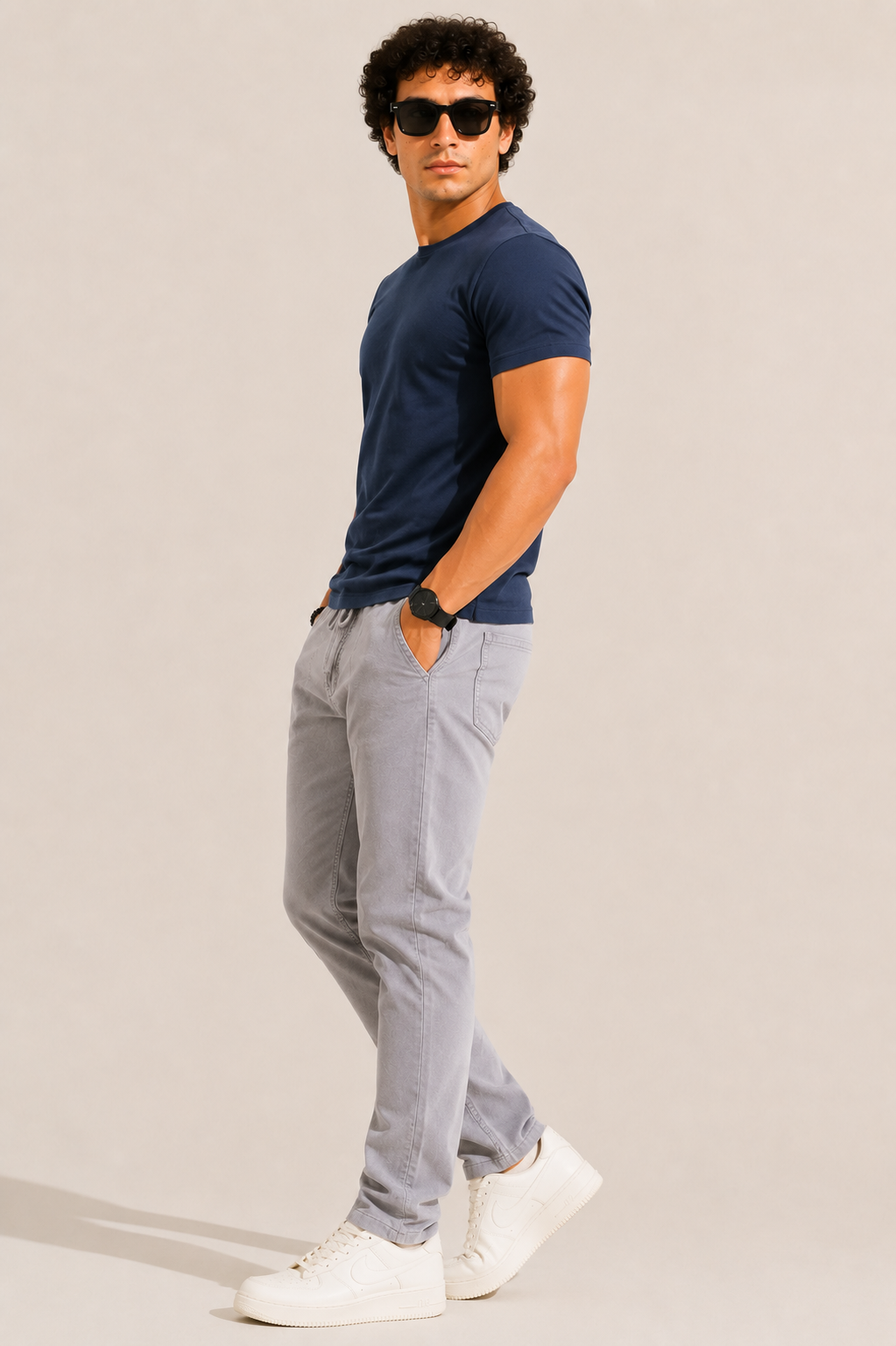 AROO Plain Half Neck T-Shirt for Men | Regular Fit Cotton Tee