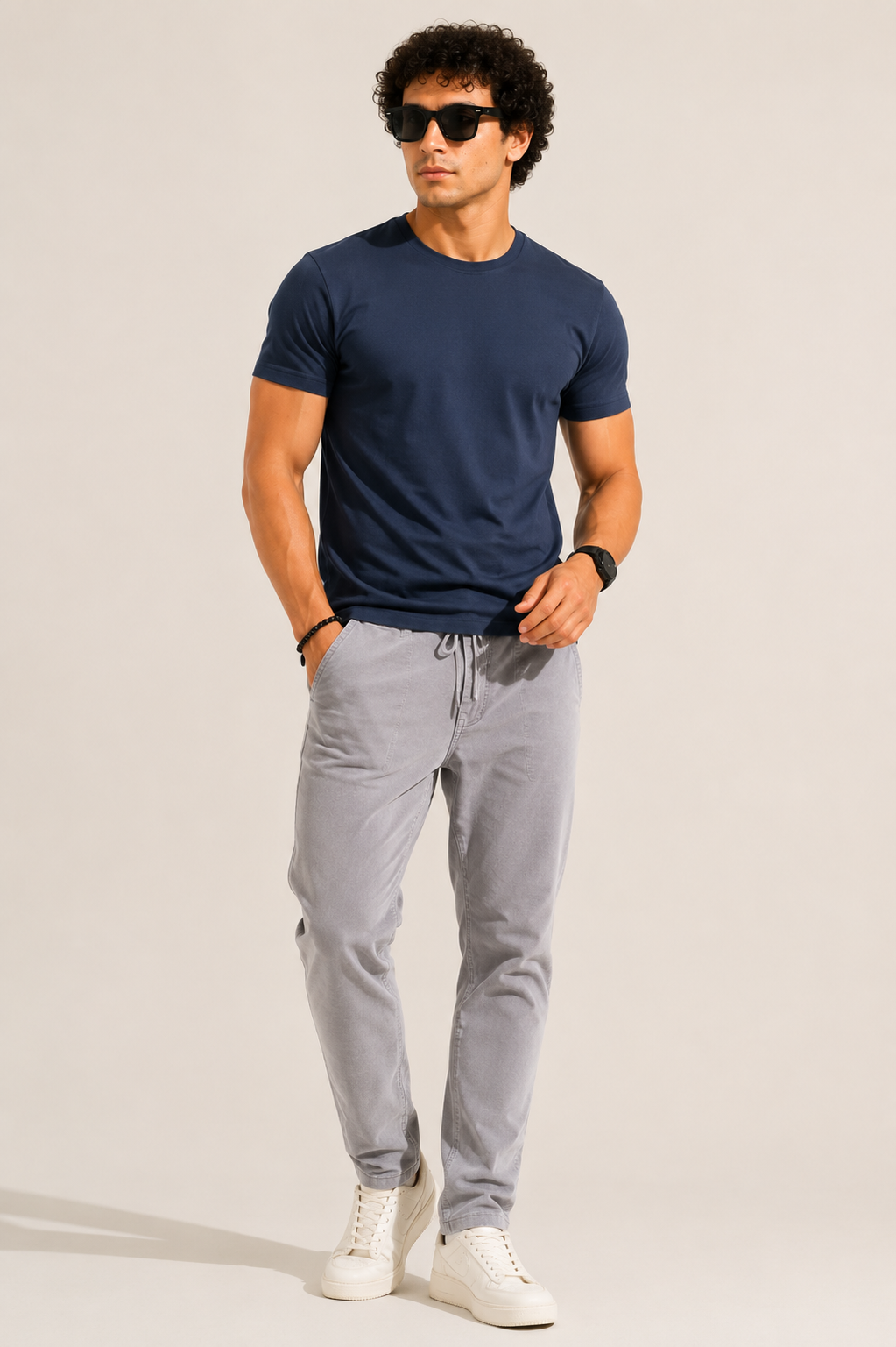 AROO Plain Half Neck T-Shirt for Men | Regular Fit Cotton Tee