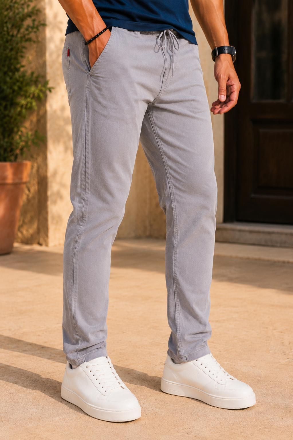 Men's Premium Denim Lower Pants Gray