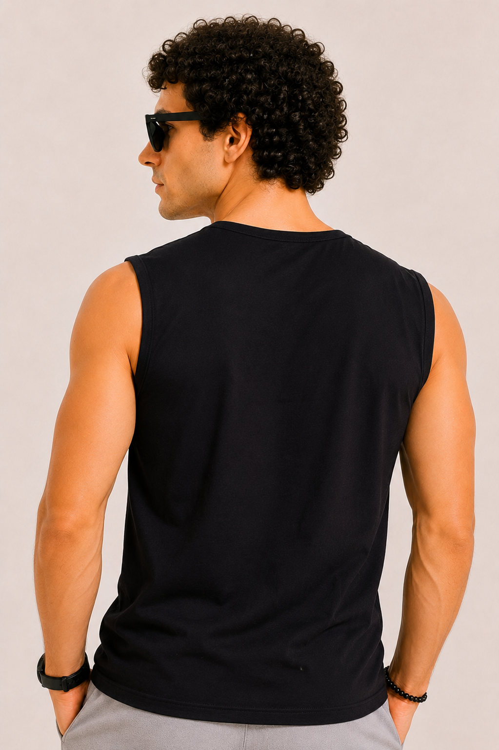 AROO Sleeveless T-Shirt Men's | Premium Cotton Summer Wear | Mustard Black