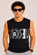 AROO Sleeveless T-Shirt Men's | Premium Cotton Summer Wear | Mustard Black