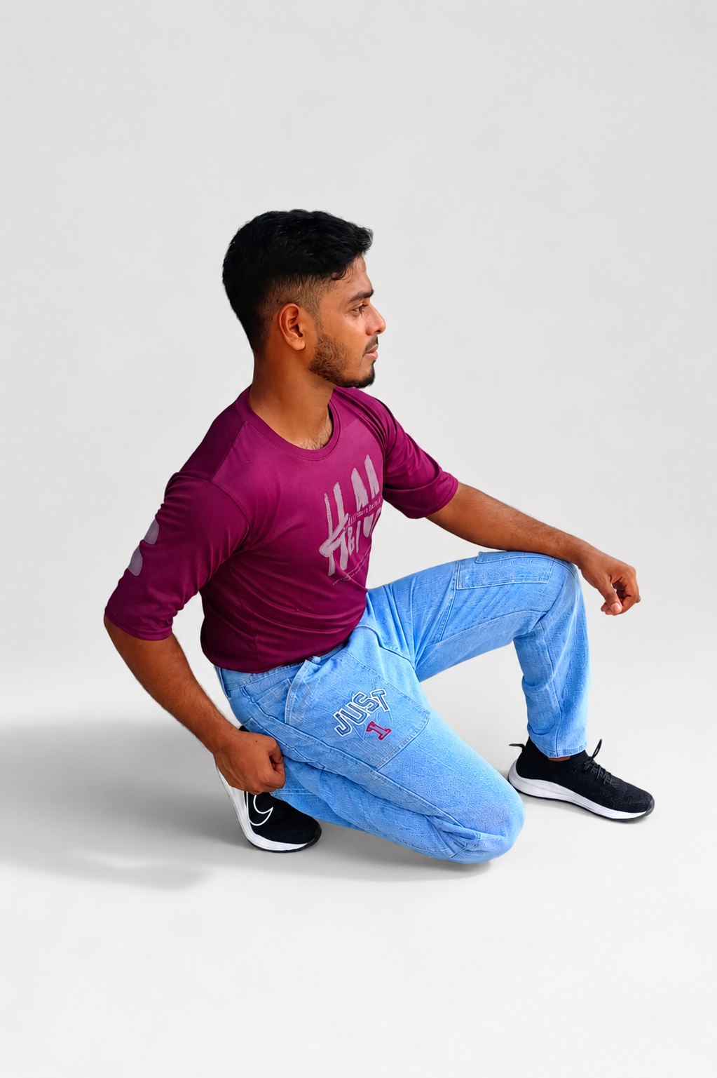 Men's Premium Light Blue Relaxed Fit Denim Pants Casual Fit
