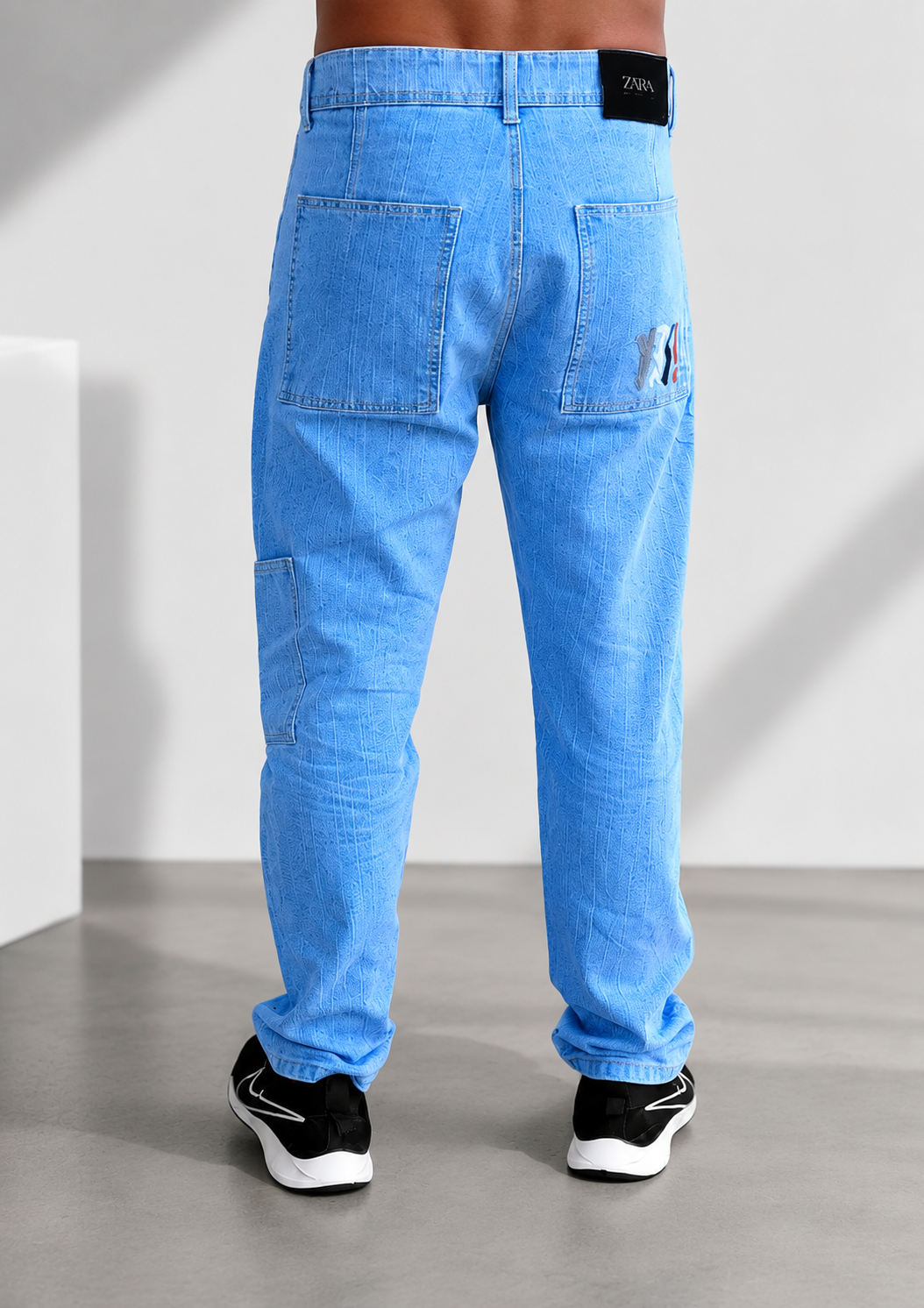 Men's Premium Light Blue Relaxed Fit Denim Pants Casual Fit